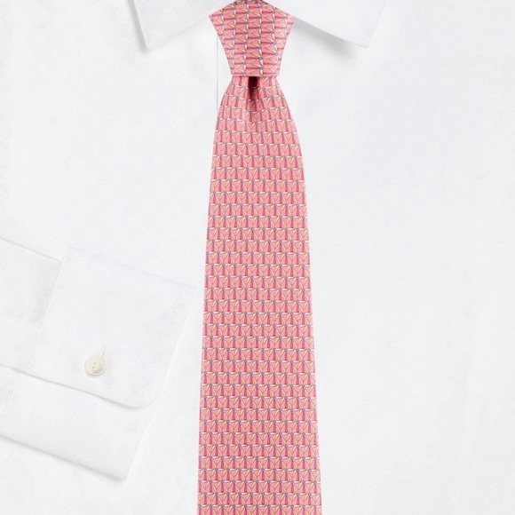 Salvatore Ferragamo necktie pink with cool design - Picture 2 of 3
